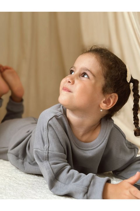 Kız Ve Erkek Bebek Çocuk Alt Üst Eşofman Takımı Sweatshirt & Jogger 1-7 Yaş (Unisex) 