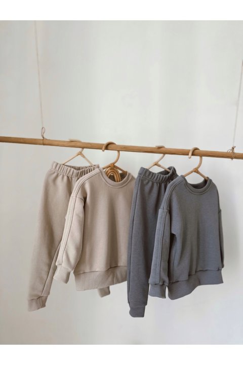 Kız Ve Erkek Bebek Çocuk Alt Üst Eşofman Takımı Sweatshirt & Jogger 1-7 Yaş (Unisex) 