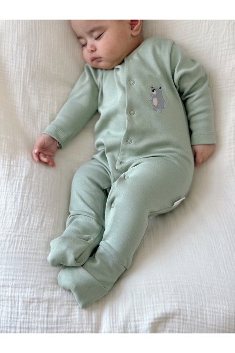 Uzun Kollu Unisex Bebek Tulum Aç Kapa Patikli %100 Pamuk Ekstra Yumuşak Doku Oeko-Tex Sertifikalı (Unisex) 