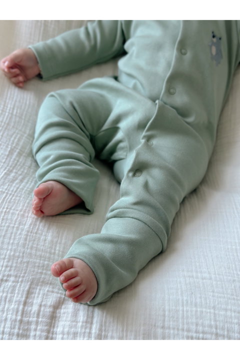 Uzun Kollu Unisex Bebek Tulum Aç Kapa Patikli %100 Pamuk Ekstra Yumuşak Doku Oeko-Tex Sertifikalı (Unisex) 