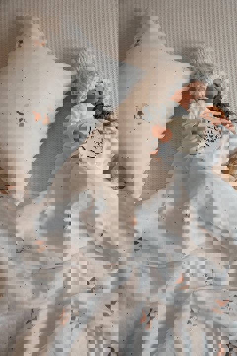 120X120Cm Organik Müslin Örtü, Yastık Kılıfı Ve Müslin Çanta Seti / Ördekler