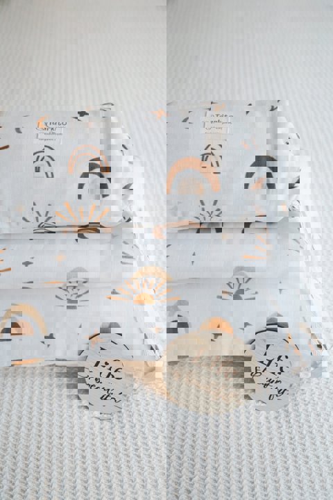 120X120Cm Organik Müslin Örtü, Yastık Kılıfı Ve Müslin Çanta Seti / Gökyüzü