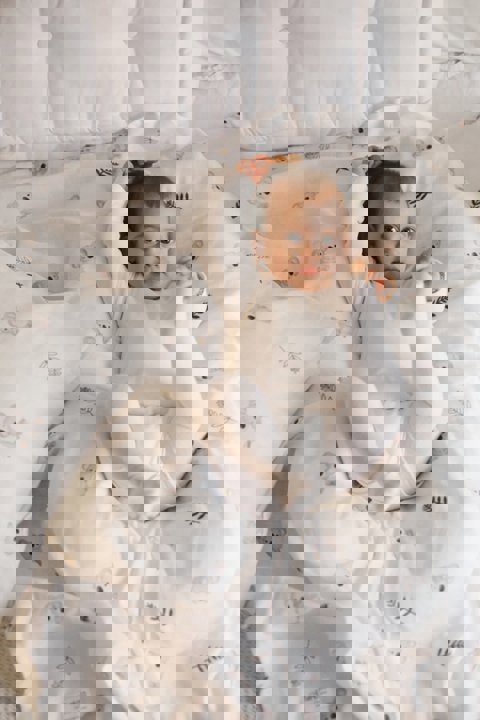 120X120Cm Organik Müslin Örtü, Yastık Kılıfı Ve Müslin Çanta Seti / Koala