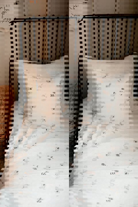 120X120Cm Organik Müslin Örtü, Yastık Kılıfı Ve Müslin Çanta Seti / Koala