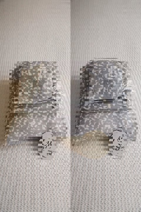 120X120Cm Organik Müslin Örtü, Yastık Kılıfı Ve Müslin Çanta Seti / Leopar