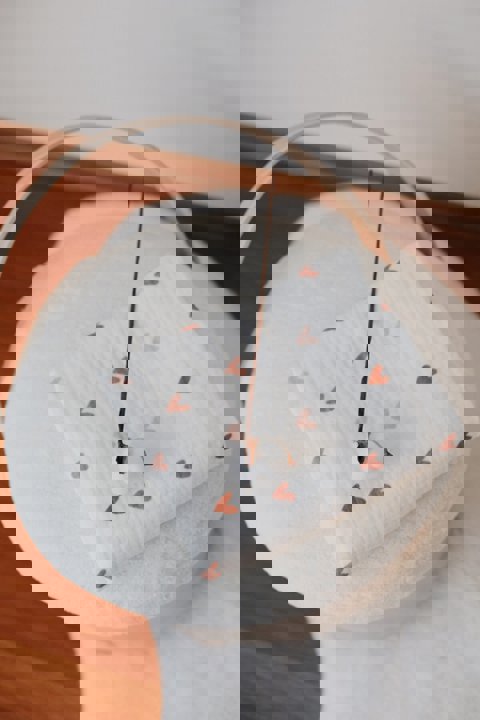 Pembe Kalpli 4 Katlı Müslin Bebek & Çocuk Battaniye 95X95Cm Ekru Zemin / Renkli